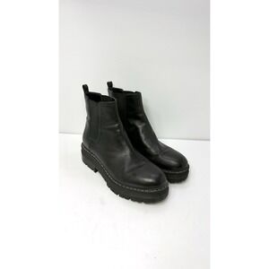 Marc Fisher Black Leather Chelsea Boots Womens Lug Sole Platform Ankle Size 9,5
